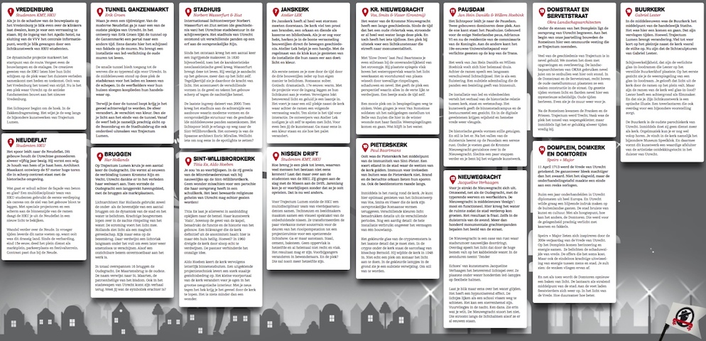 Routekaart van Utrecht Lumen, de lichtkunstroute door de binnenstad van Utrecht, met uitleg over locaties en kunstwerken.
