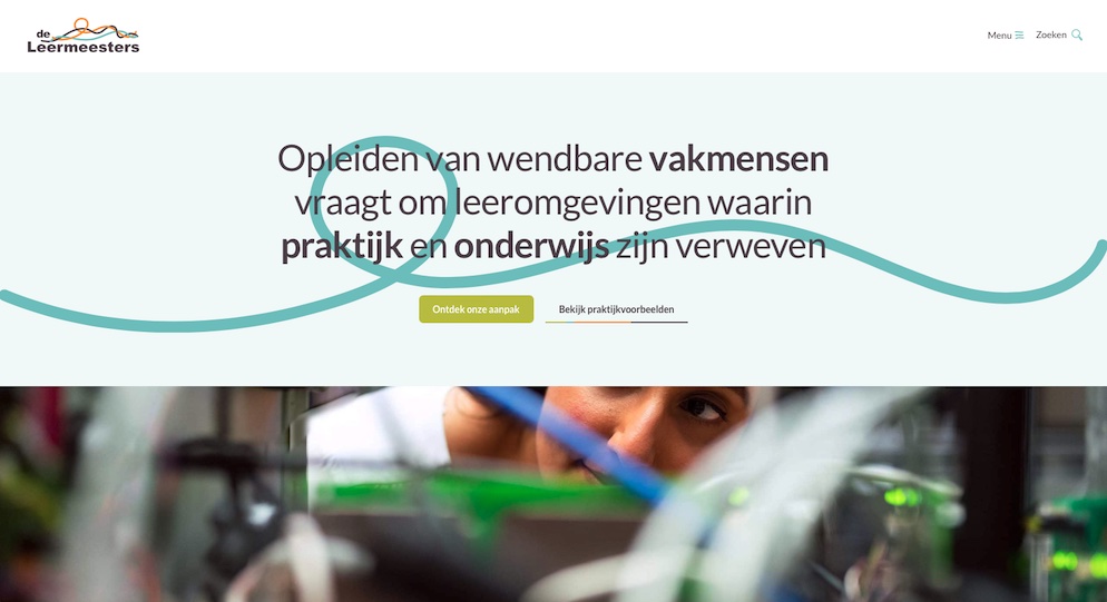 Homepage van de Leermeesters waar kouveld blijft teksten voor (her)schreef